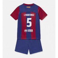 Fotballdrakt Barn Barcelona Inigo Martinez #5 Hjemmedraktsett 2023-24 Kortermet (+ Korte bukser)